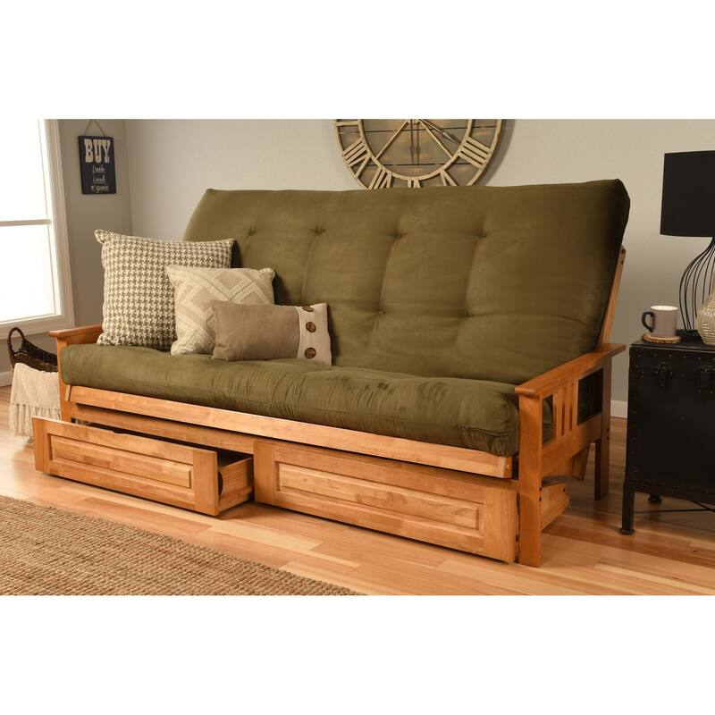 Butternut Queen-size Storage Futon Set with Suede Mattress