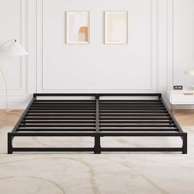 Metal Platform Bed Frame with Steel Slats Support