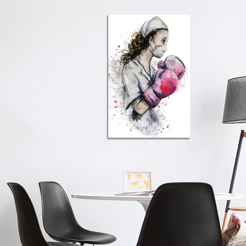 iCanvas "Fighting Nurse II" by Ephrazy Graphics Canvas Print - 40x26x1.5