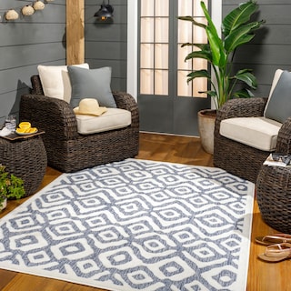 Livabliss San Diego Indoor/ Outdoor Boho Diamond Area rug