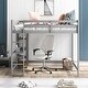 preview thumbnail 2 of 7, Gray Full Size Loft Bed with Built-in Desk and Shelves