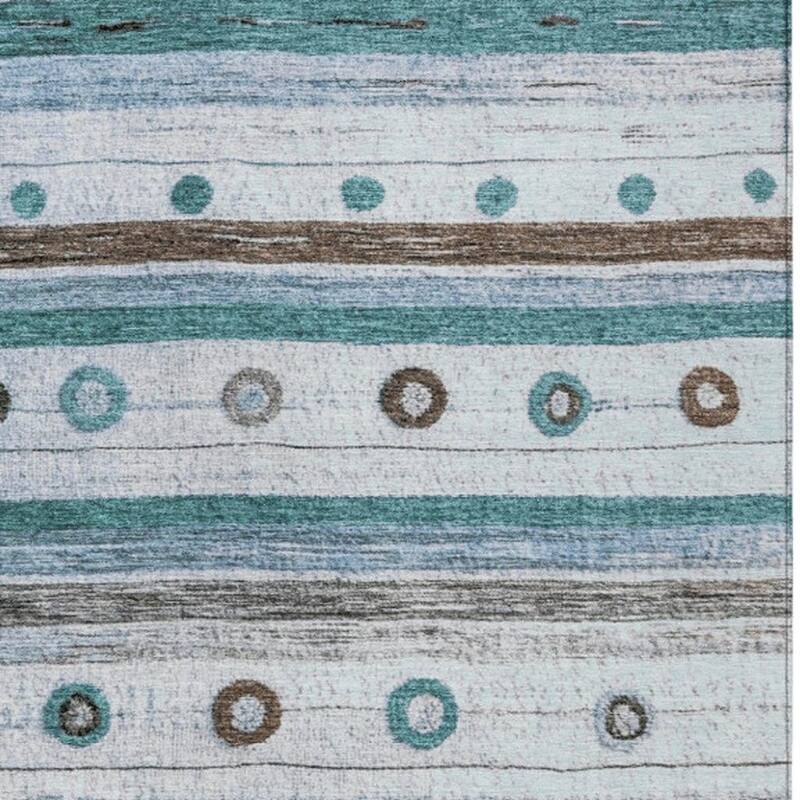 HomeRoots Striped Transitional Rectangle Outdoor Rug