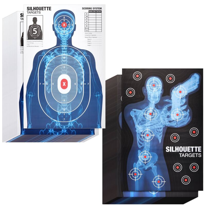 Maplefield 50-Pack Human Silhouette Large Paper Shooting Range Targets, 25x38 in