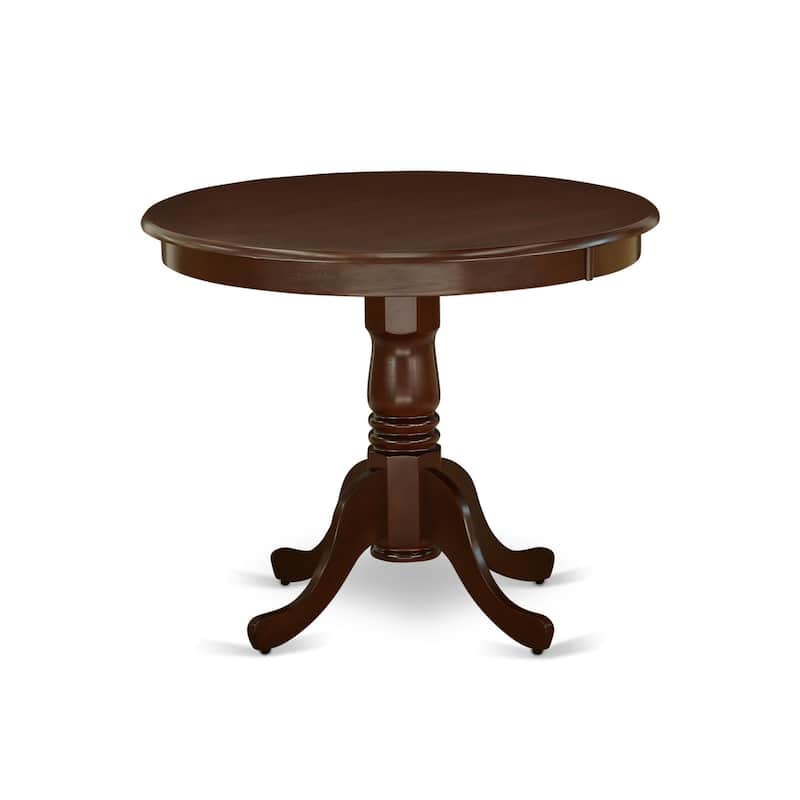 Round Kitchen Dinette Set - 5 Piece Table & Chairs - Small Space Dining Set - Mahogany Finish