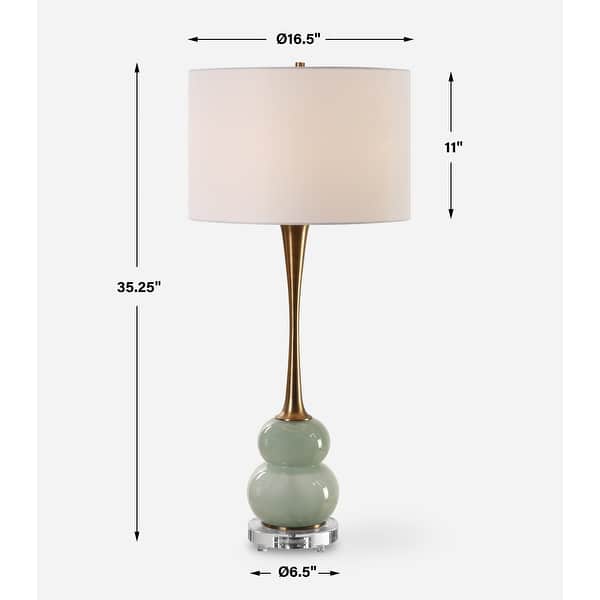 Uttermost Sanctuary Green Gray Table Lamp - 35.25'' H X 16.5'' W X 16.5'' D