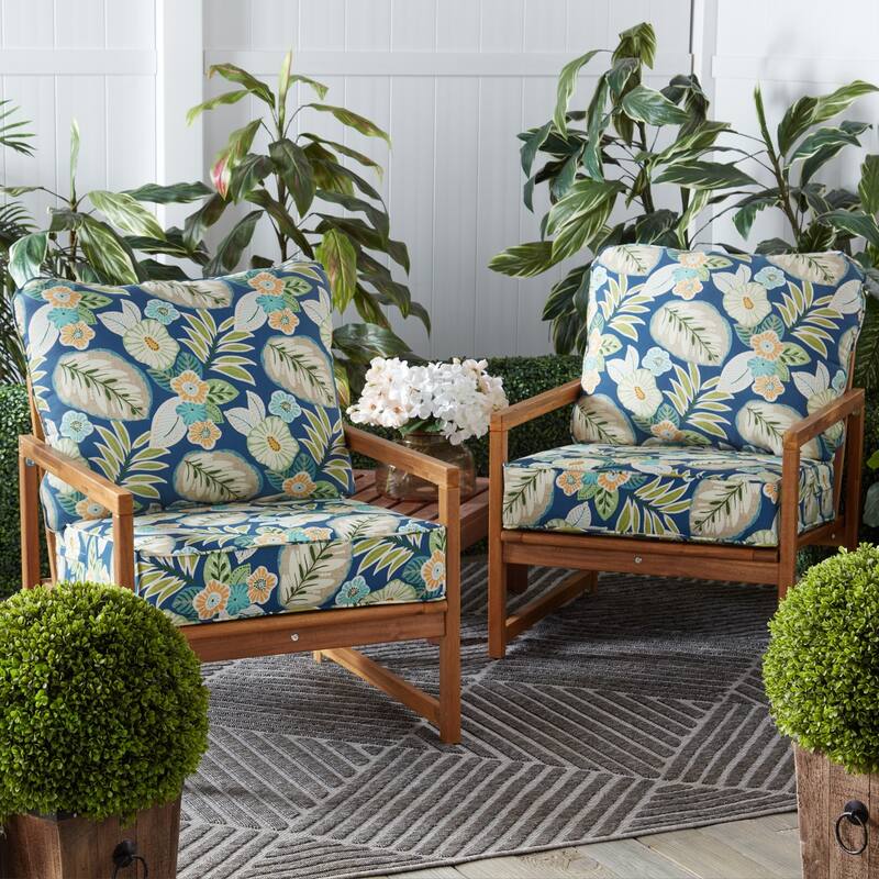 Outdoor 2-Piece Reversible Deep Seat Cushion Set (Cushions Only)