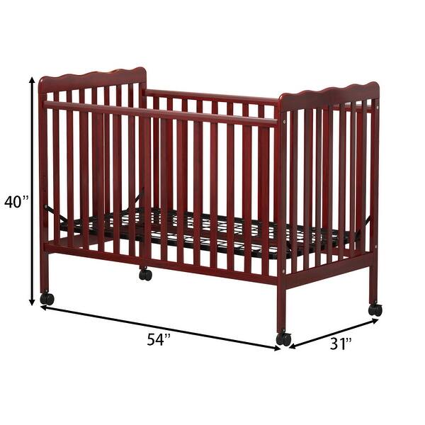dimension image slide 2 of 5, 3-In-1 Convertible Crib In Natural, Made Of Sustainable Pinewood, Non-Toxic Finish, Comes With Locking Wheels