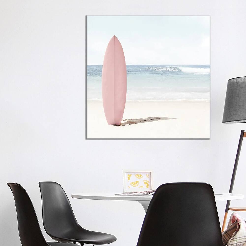 iCanvas "Pink Surfboard" by Tiny Treasure Prints Canvas Print