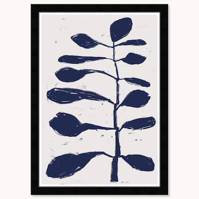 Wynwood Studio Azul Branch Framed Boho Minimalist Abstract Prints
