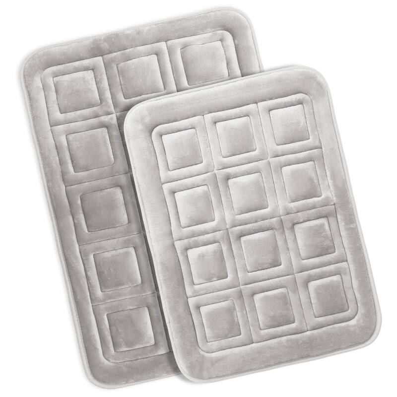 Clara Clark Ultra Soft Non Slip and Absorbent Bath Rug - Waffled Velvet Memory Foam Bath Mat