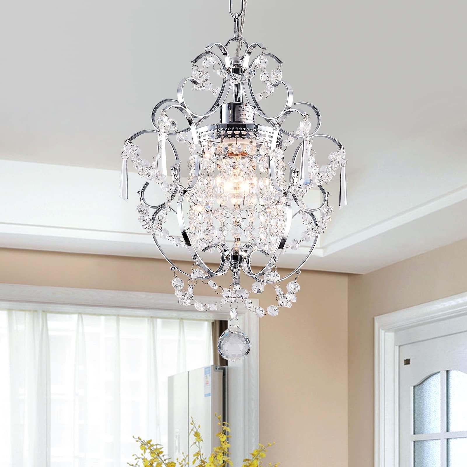 Mini Chandelier Light Fixture,Modern Chrome Crystal Ceiling Light Fixtures  1 Light Small Chandeliers for Bathroom - Bed Bath \u0026 Beyond - 40643480, image size:1600x1600
