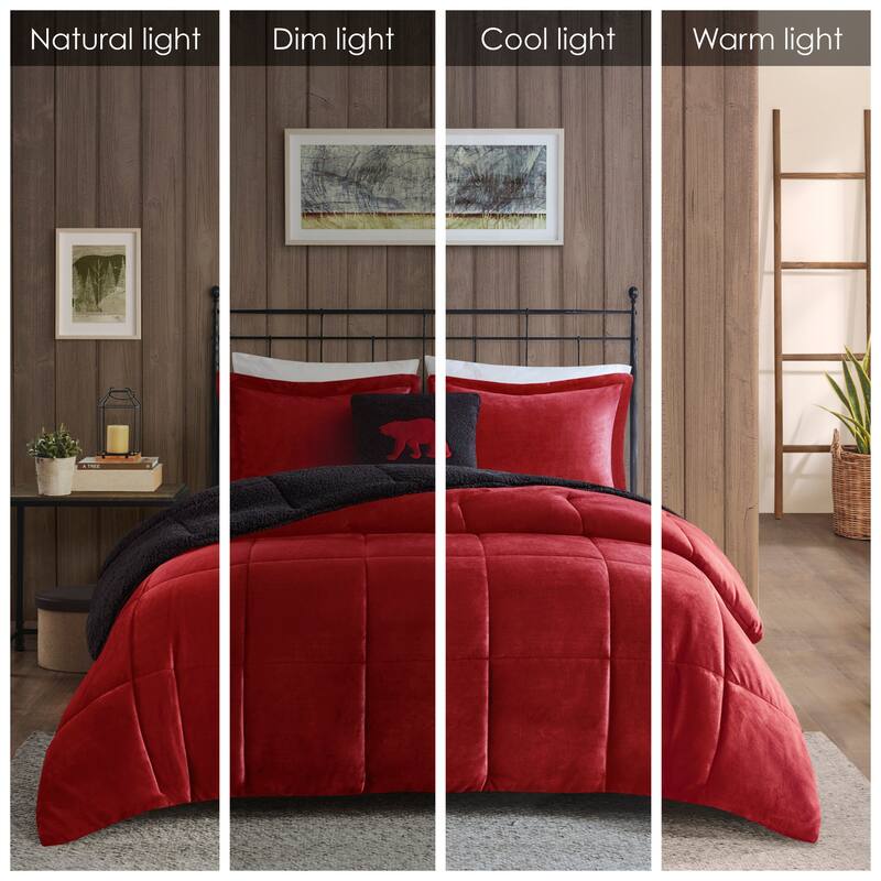 Woolrich Alton Plush to Sherpa Down Alternative Comforter Set