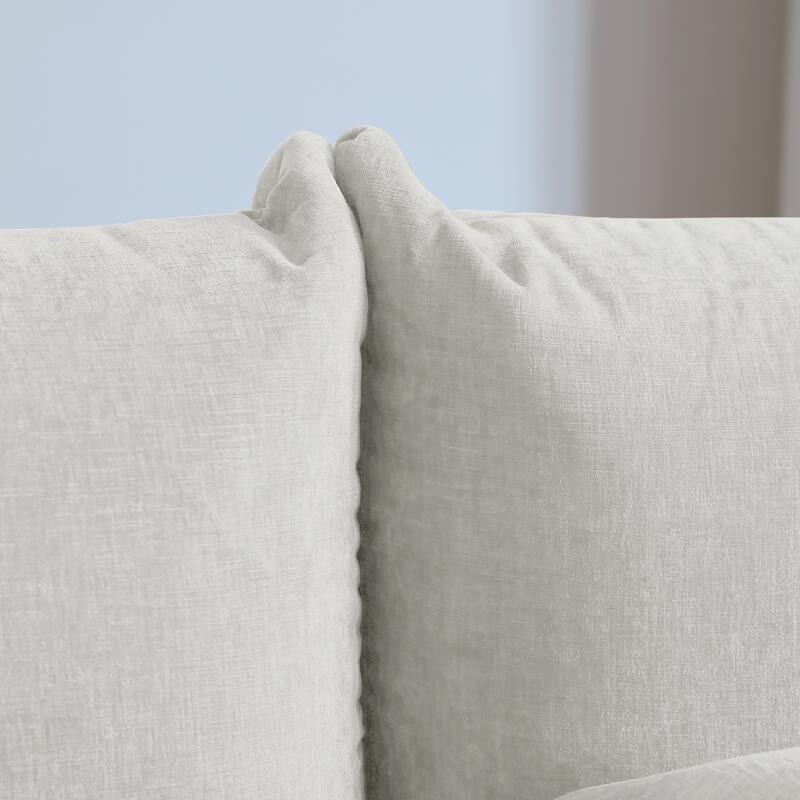 Sectional Sofa Chenille Fabric Sofa Lounge Couch with Ottoman