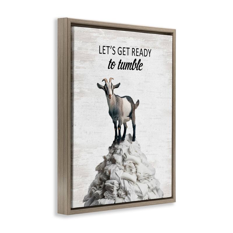Stupell Ready To Tumble Laundry Framed Floater Canvas Wall Art Design By Lettered and Lined