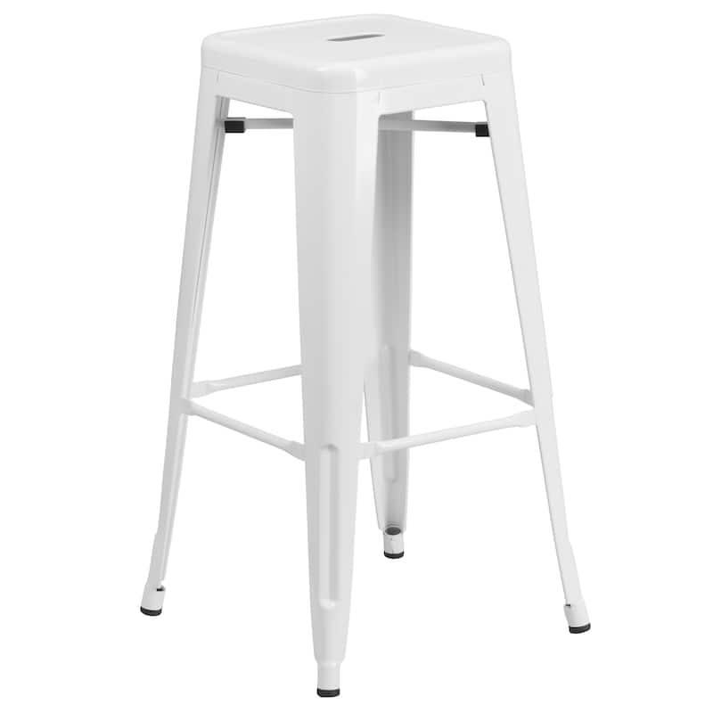 23.75-inch Square Metal Indoor-Outdoor Bar Table Set - 27.75"W x 27.75"D x 40"H