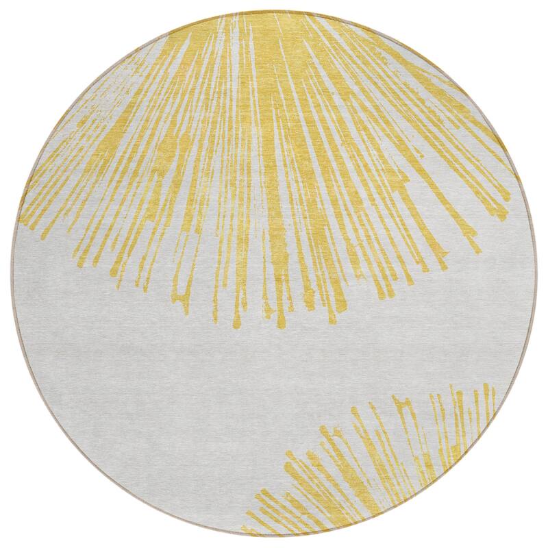 Machine Washable Indoor/ Outdoor Chantille Contemporary Burst Rug