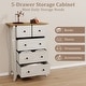preview thumbnail 20 of 18, Gymax 2PCS 38'' Farmhouse Chest of Drawers w/ 5 Folding Fabric Drawers