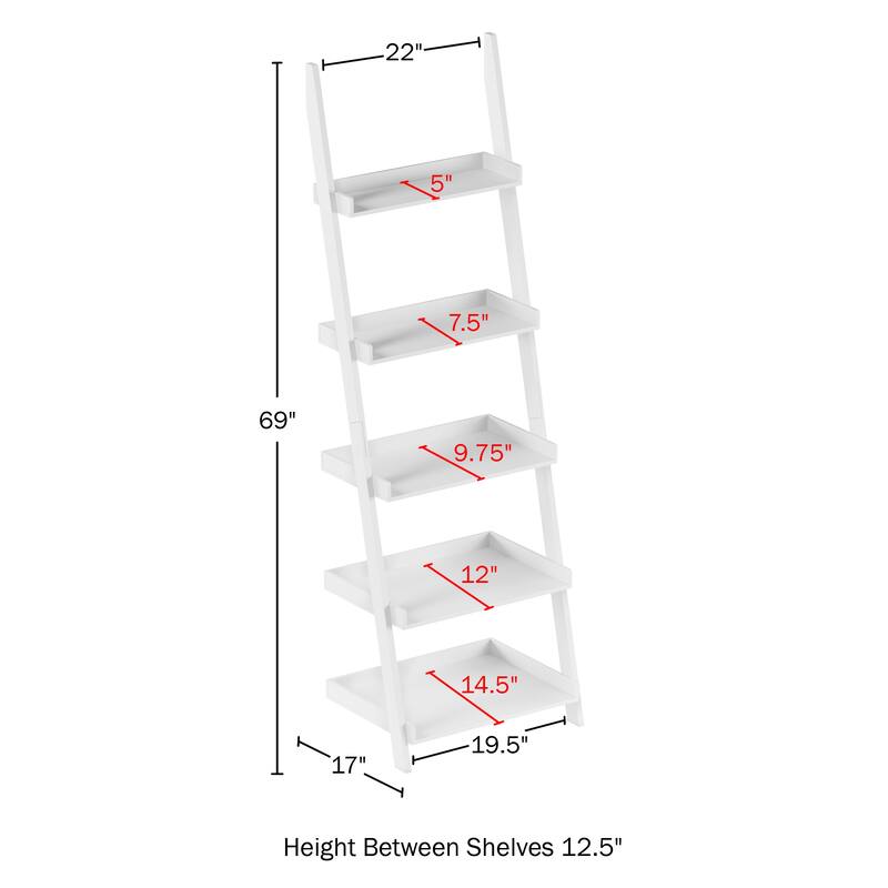 Lavish Home 5-Tier Ladder Bookshelf