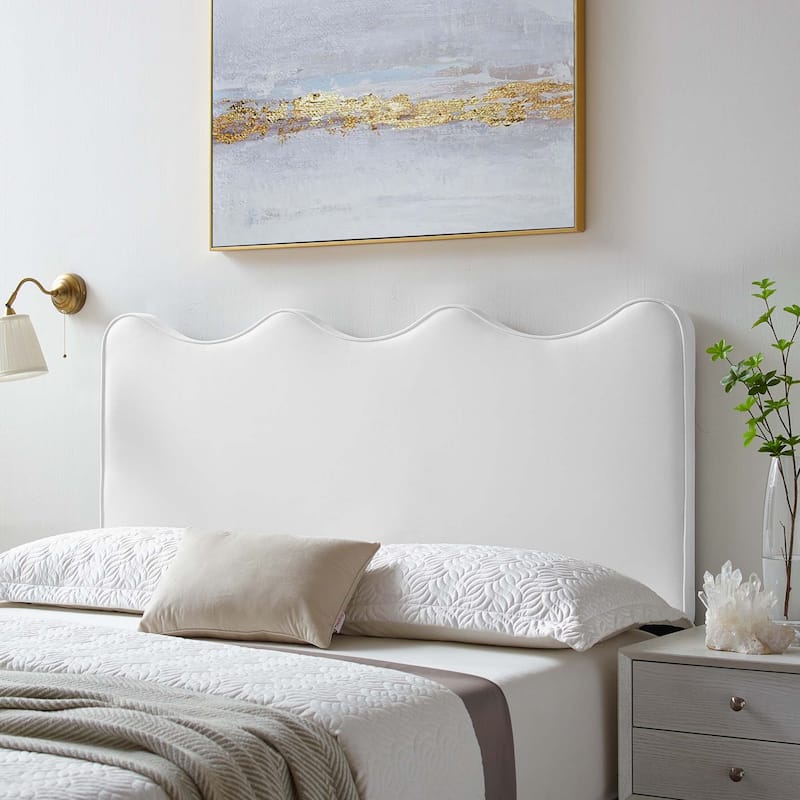Athena Performance Velvet /Queen Headboard - White