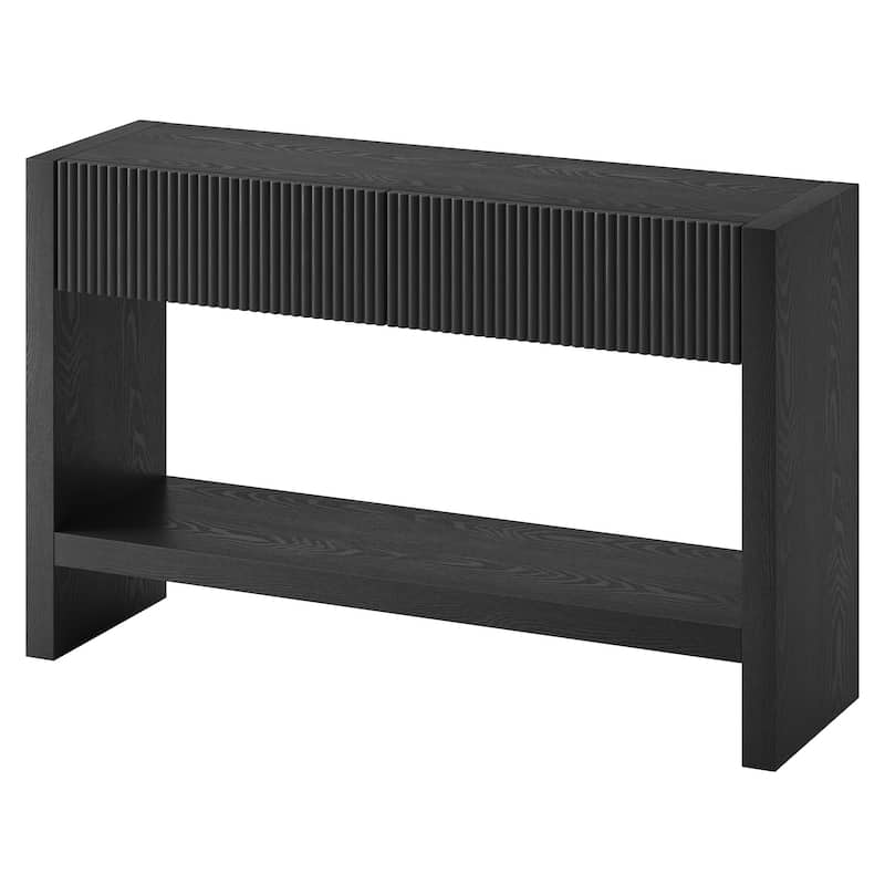Manzanita 48" Wide Rectangular Solid Wood Fluted Console Table - 48" Wide