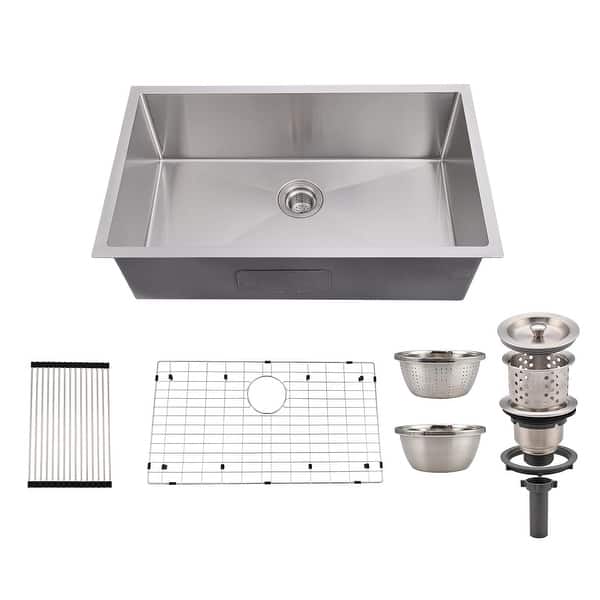 slide 2 of 8, Stainless Steel Kitchen Sink,with Accessories,Easy Drain and Low Noise