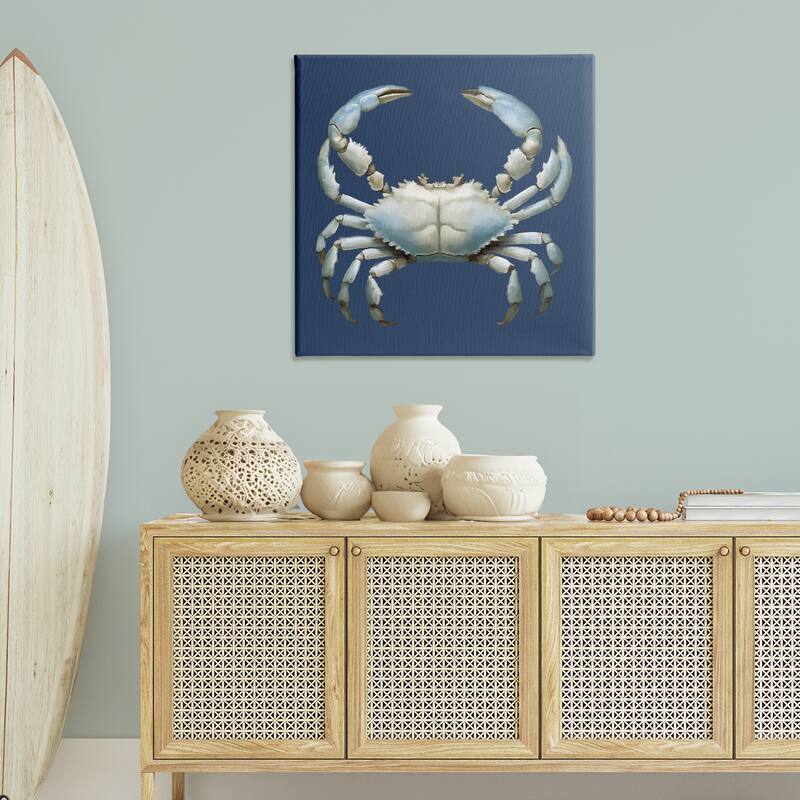 Stupell Detailed Aquatic Blue Crab Canvas Wall Art Design By Elizabeth Medley