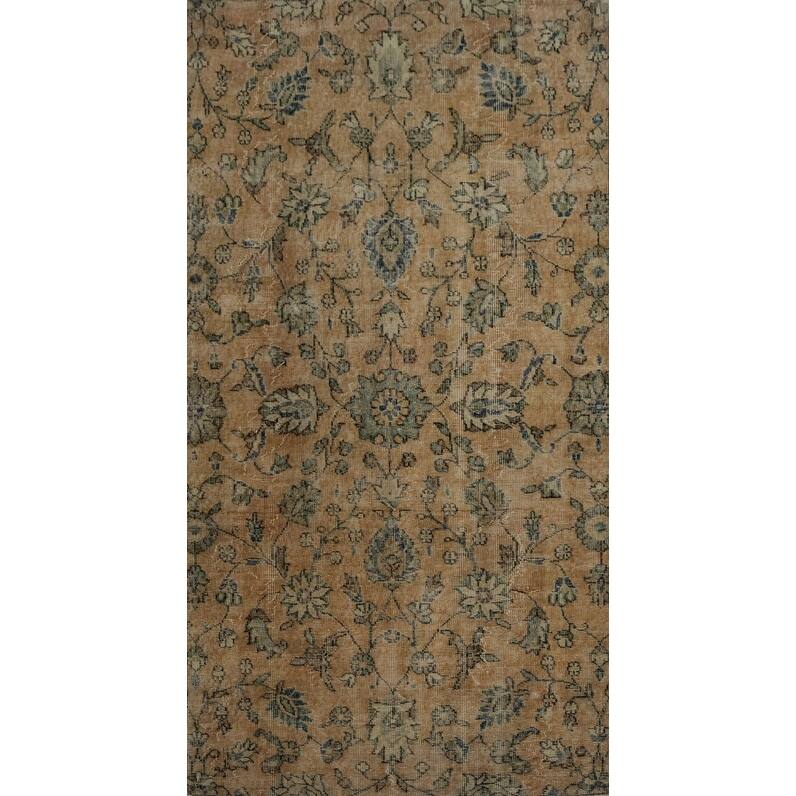 Hand Knotted Oriental 100% Wool Carpet Transitional Floral Oranges & Rust Anatolian Area Rug - 7' 2'' X 3' 8''