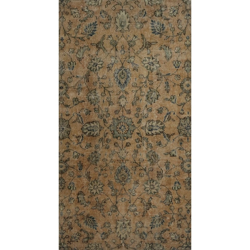 Hand Knotted Oriental 100% Wool Carpet Transitional Floral Oranges & Rust Anatolian Area Rug - 7' 2'' X 3' 8''