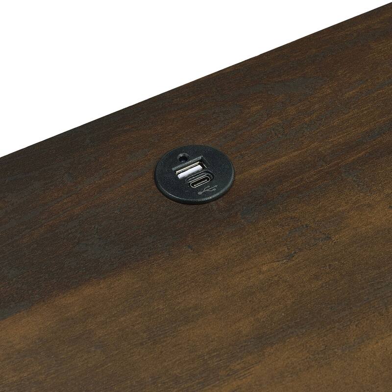 Geary 2-drawer Nightstand LED Lights and USB