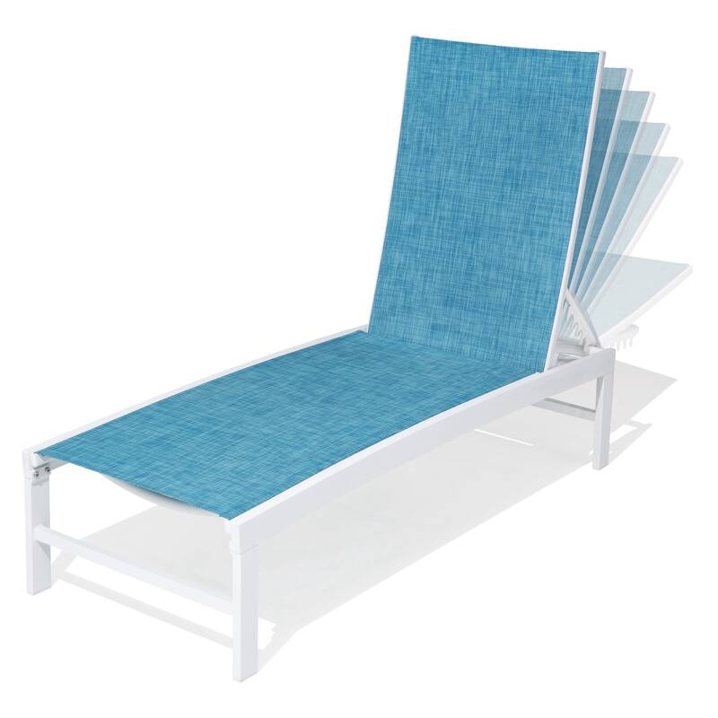 Pellebant Adjustable Aluminum Patio Chaise Lounge Chairs Outdoor (Set of 2)