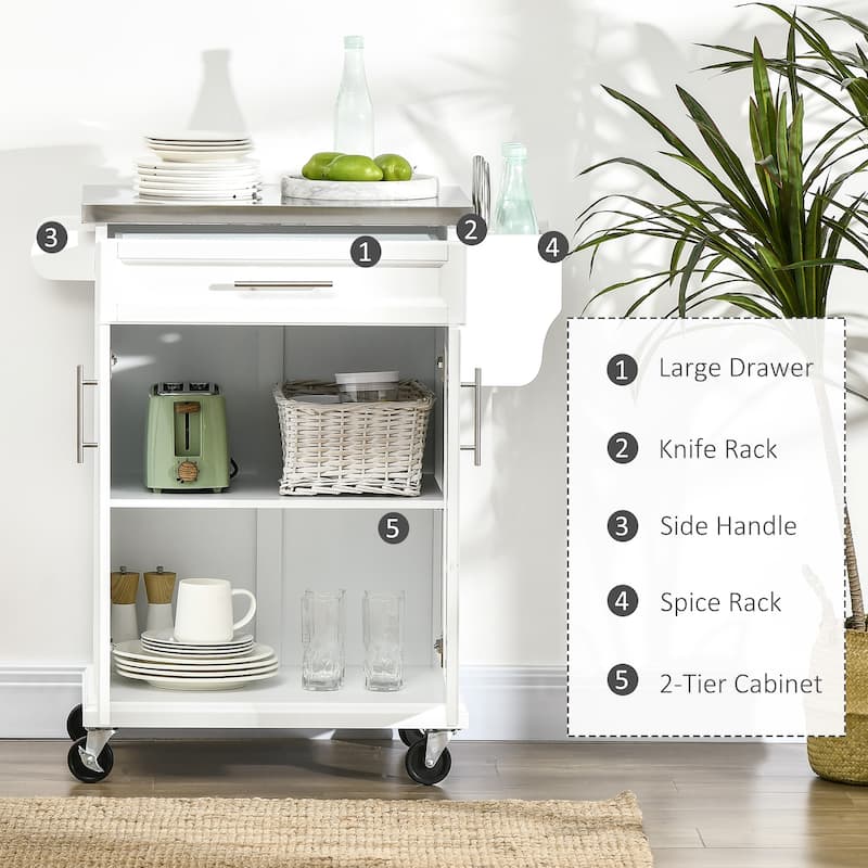 Kitchen Island On Wheels(no include stool)