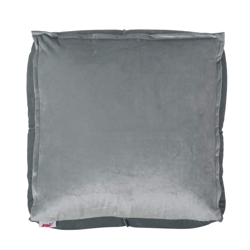 Nakisha Velvet Square Bean Bag Ottoman by Christopher Knight Home