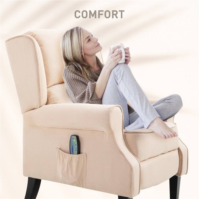 Electric Massage Recliner Chair with Lumbar Heat, Vibrating Back & Footrest