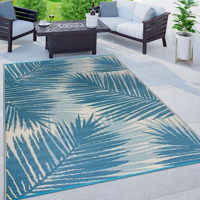 Tropical Floral Reversible Plastic Outdoor Rugs