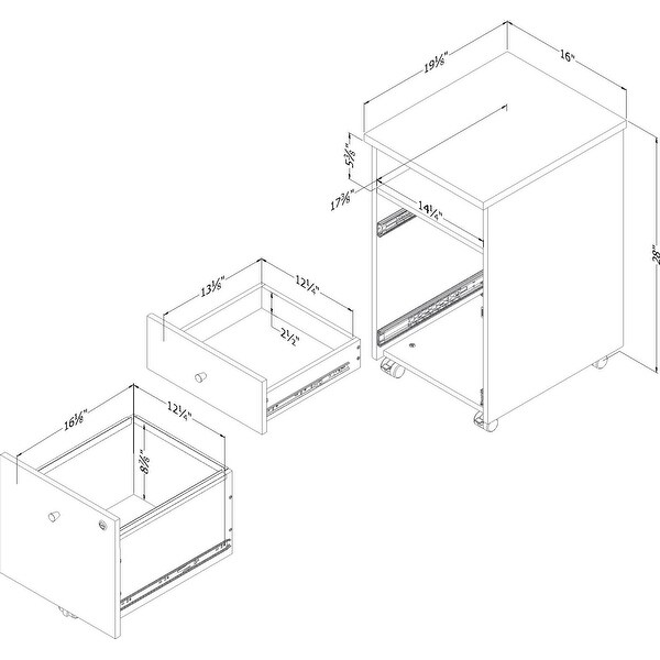 South Shore Talie 2-Drawer Mobile File Cabinet