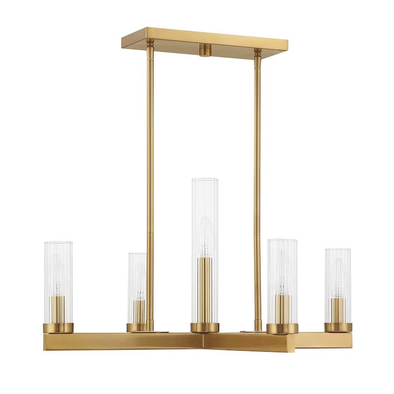 Warm Brass Five Light Chandelier from the Carina Collection - Warm Brass