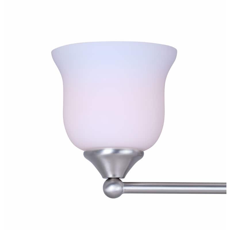 Forte Lighting 3 Light Bathroom Vanity Light with Satin Opal Glass