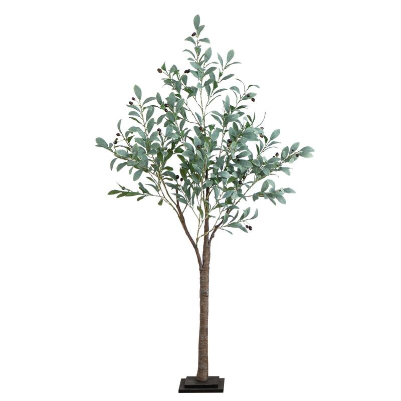 Pre-Lit Fruiting Olive Artificial Tree - 5' - Warm White LED Lights