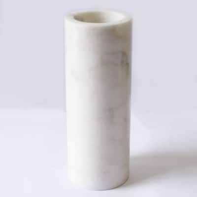 White Marble Vase 8"H - White