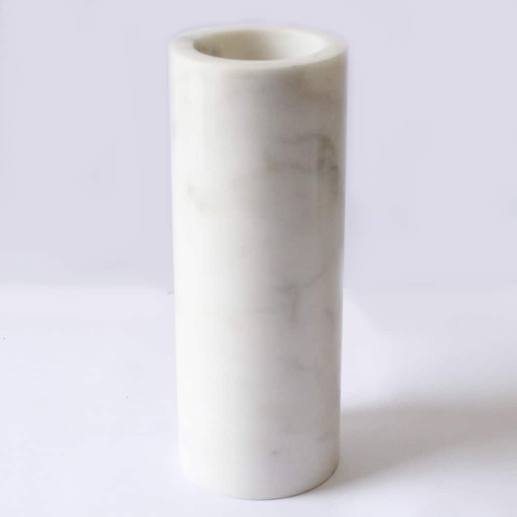 White Marble Vase 8"H - White