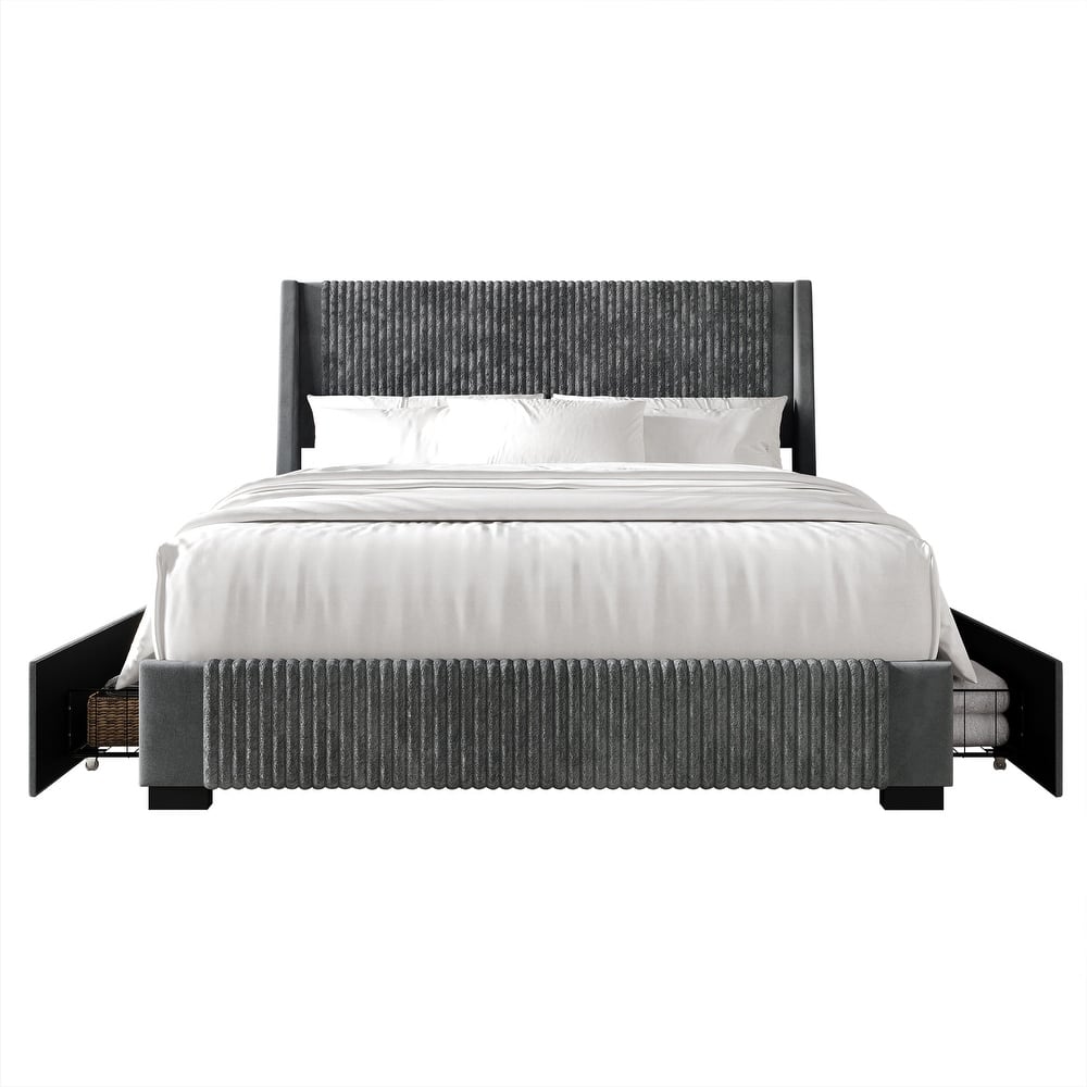CraftPorch Corduroy Luxurious Bed