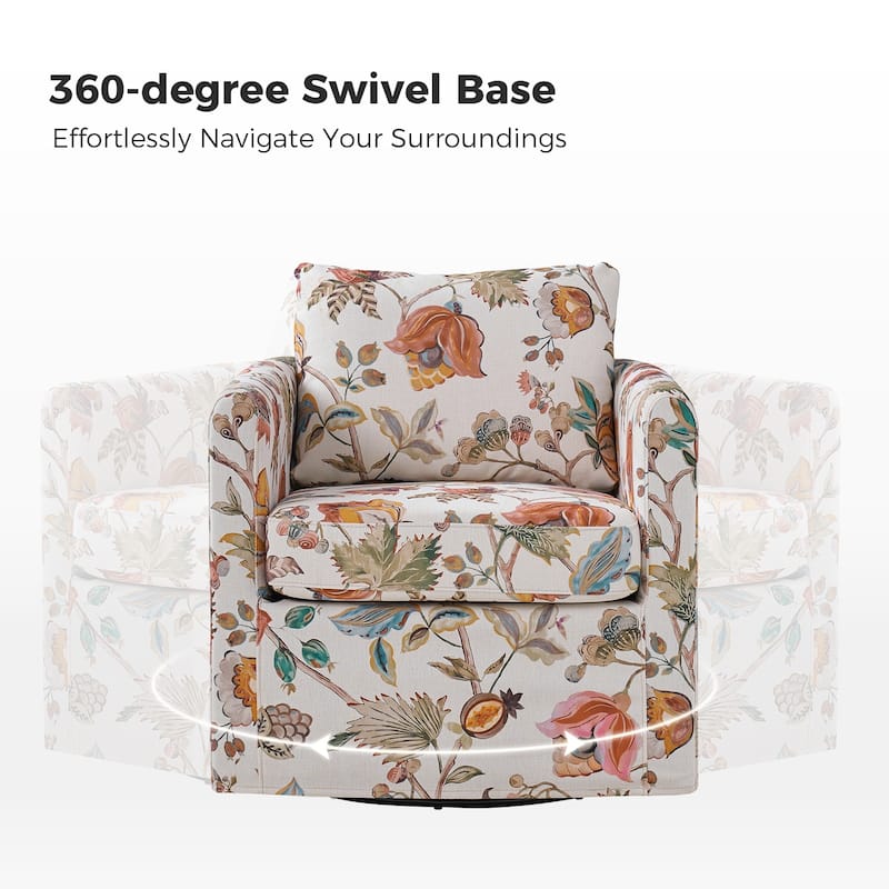 Erkenbald Modern Slipcovered Swivel Chair with Removable Cushion Set of 2 by HULALA HOME
