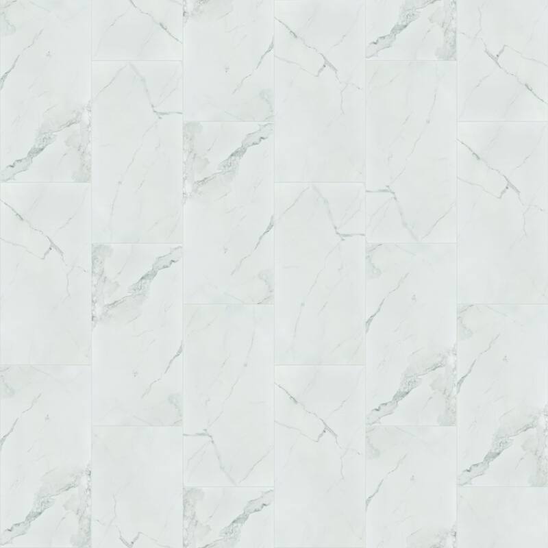 Shaw Casino - 16" x 32" Rectangle Floor Tile - Polished Marble Visual - Statuario