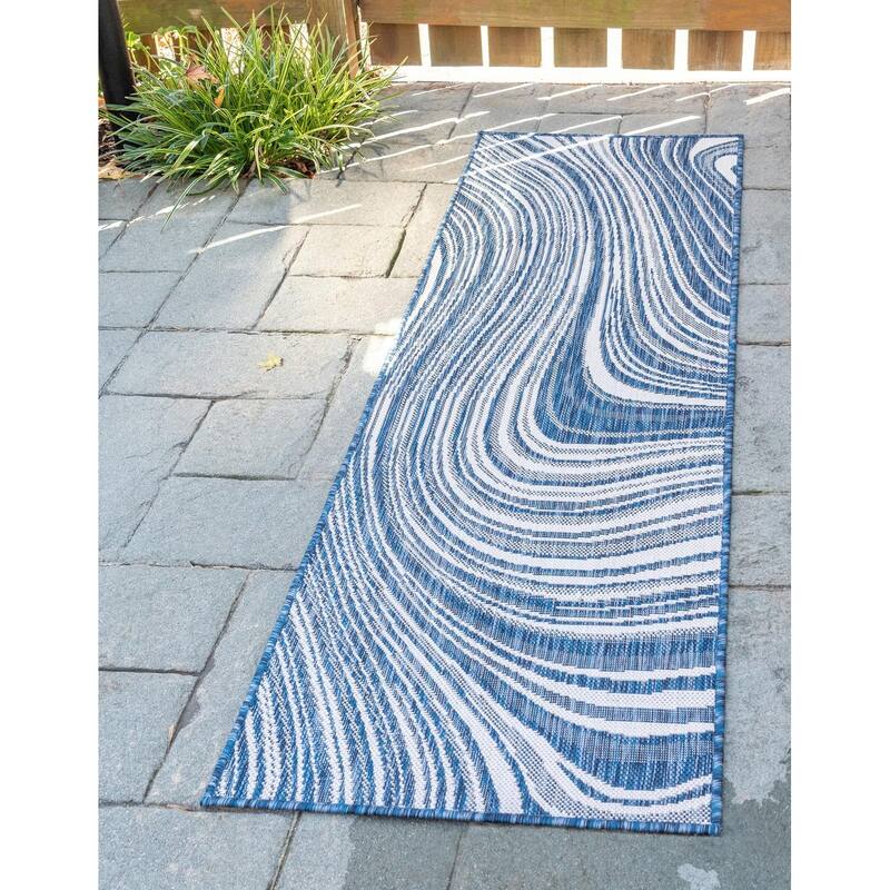 Outdoor Ucul Collection Area Rug - Blue - 2'x6'