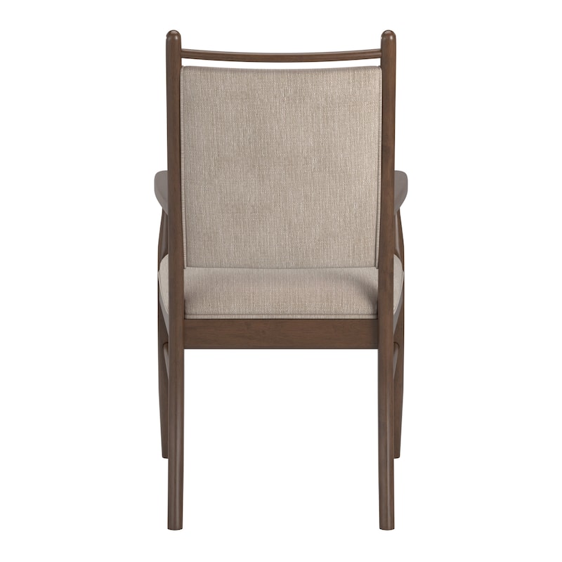 Harstad Wood Finish Beige Fabric Arm Chair (Set of 2) by iNSPIRE Q Modern
