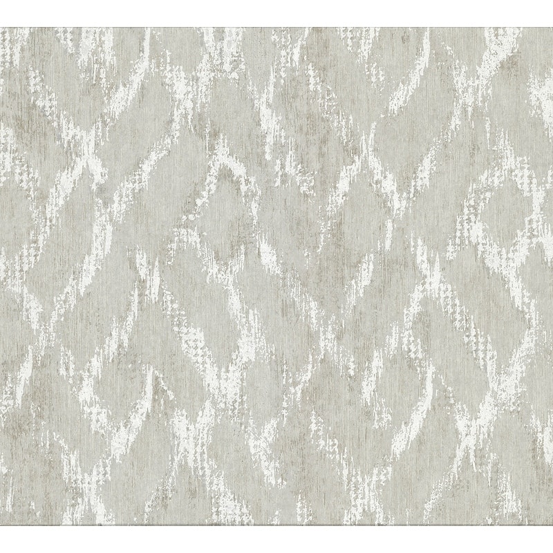 Brewster Bunter Light Grey Distressed Geometric Wallpaper - 21in x 396in x 0.025in