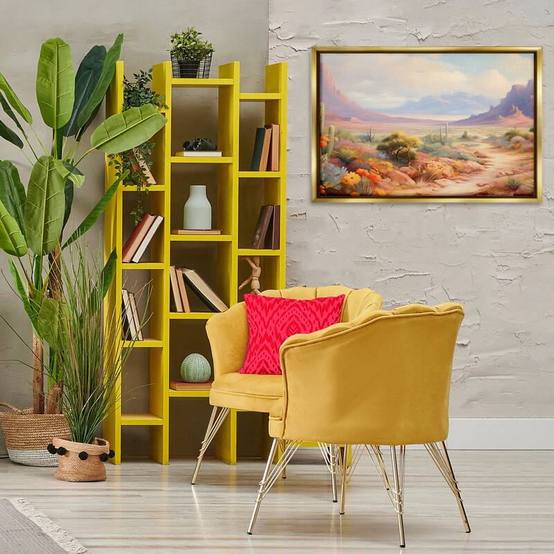 Stupell Flower Lined Desert Path Framed Floater Canvas Wall Art Design By Franklyn Gregory