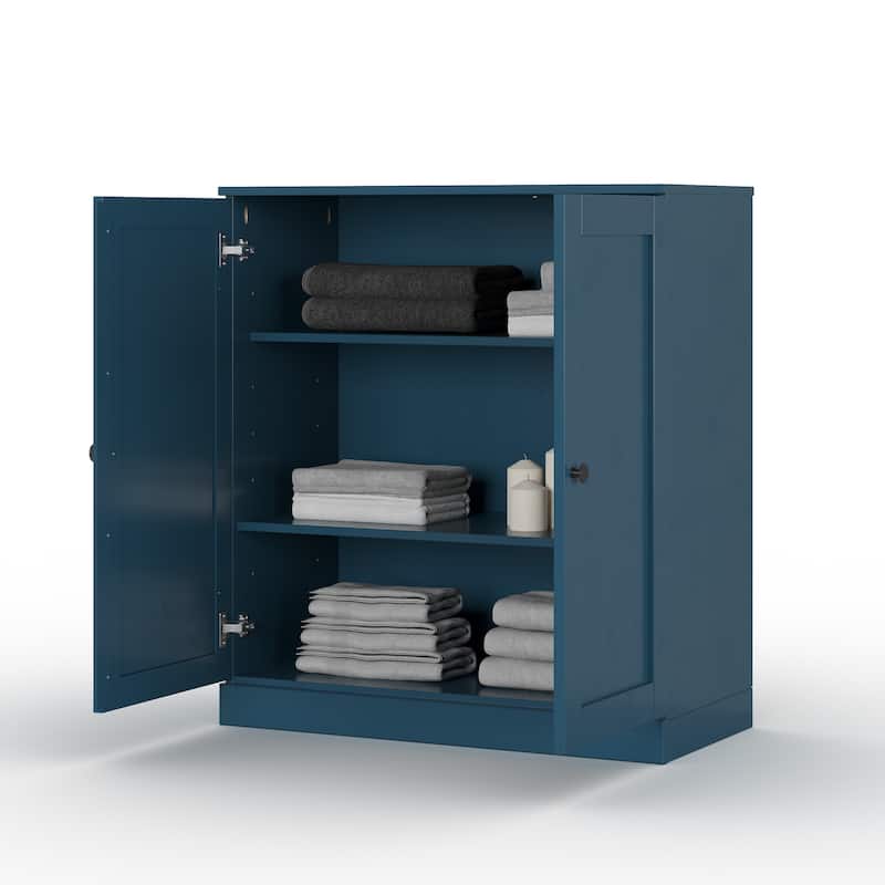 Palace Imports 100% Solid Wood 32" Bathroom Storage Cabinet with Shaker Doors and Adjustable Shelves