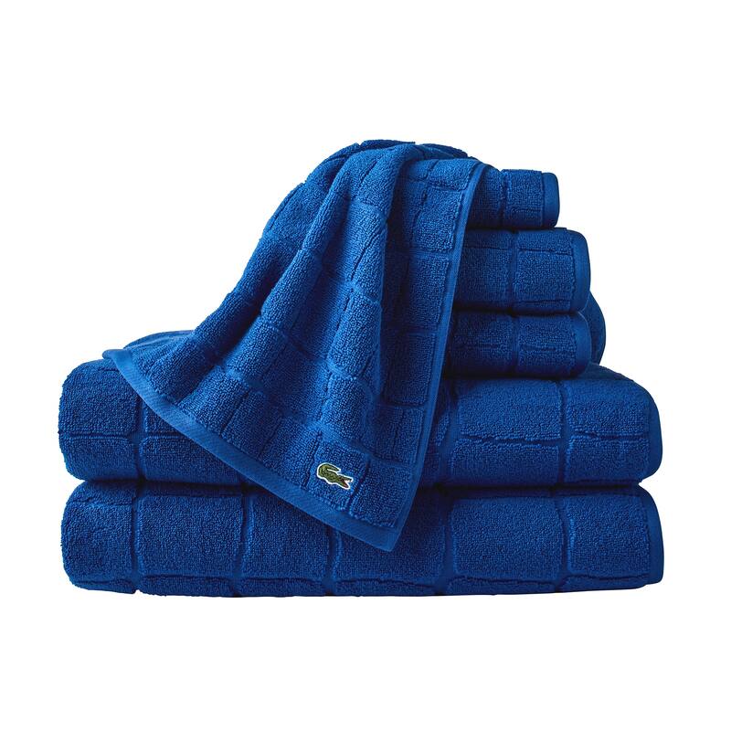 Lacoste Croc Scale Cotton Bath Towel, Hand Towel, and Washcloth