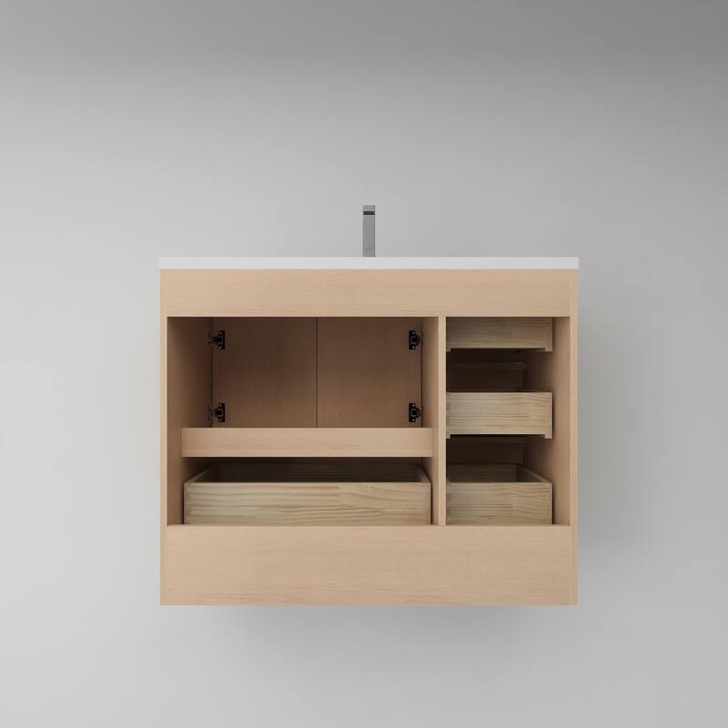Victoria 42'' Left Drawer Freestanding Vanity with Reinforced Acrylic Sink - 41.5